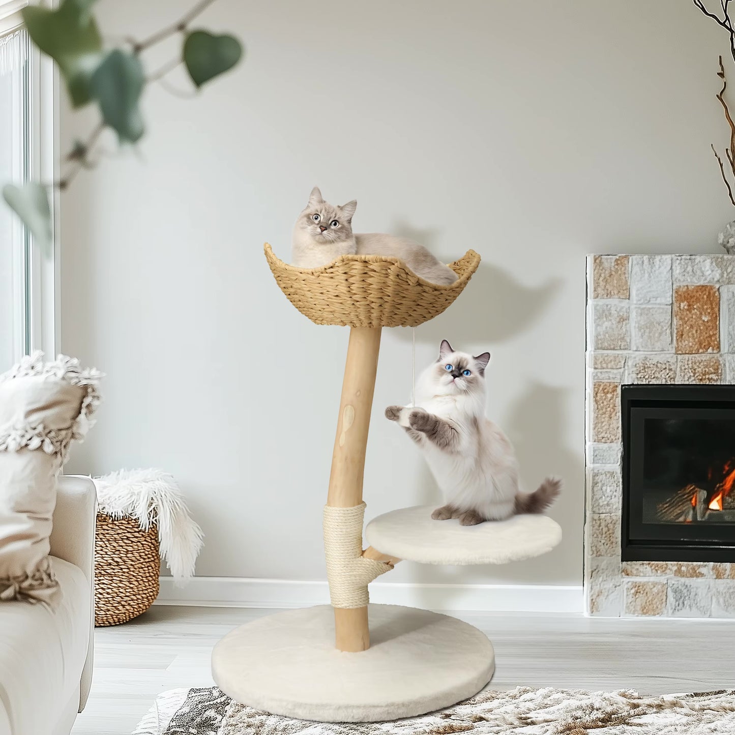 Arbre à chat design naturel taille moyenne